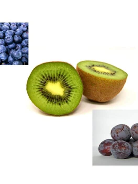 Blueberries, kiwi and plum for aging skin