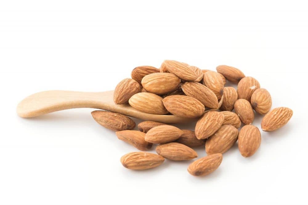 Almonds in a spoon