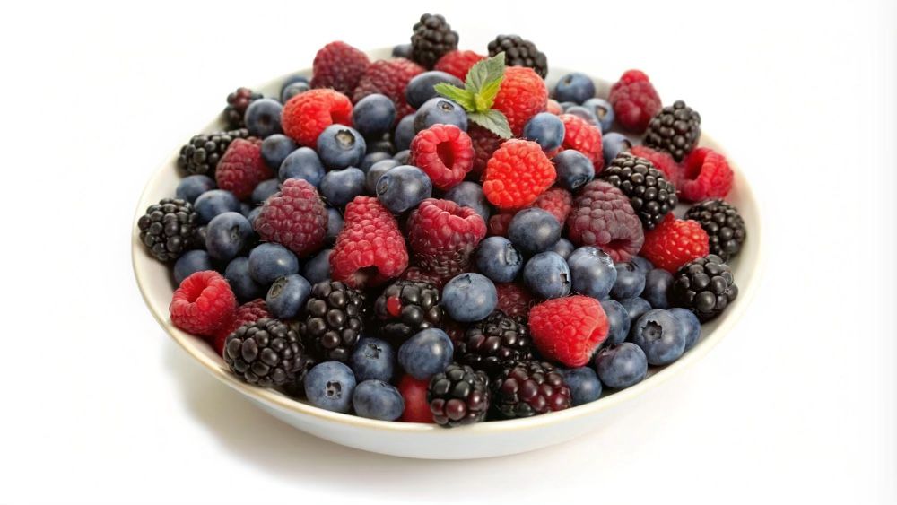 Superfruit berry and berries variety in a bowl
