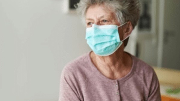 old woman with a mask 