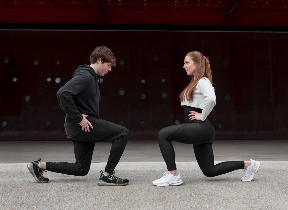 Man and woman doing sports specific training