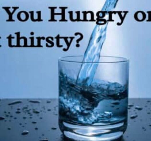 glass of water, are you hungry or thirsty written