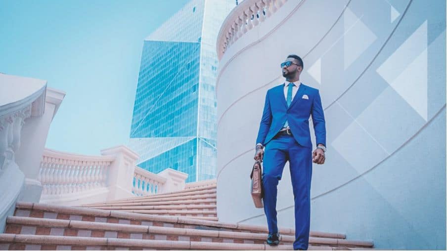 man with briefcase on stairs, external forces, action steps to be healthier