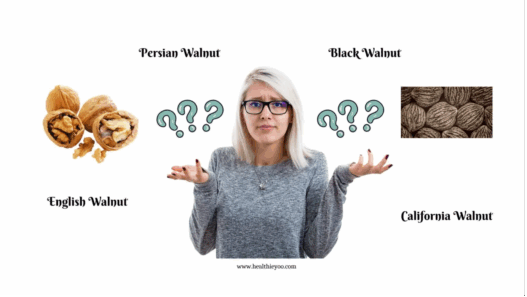 English walnut vs black walnut, persian walnut, california walnut varieties - woman confused