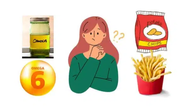 girl, seed oil, omega 6, fries, hazards of seed oil consumption