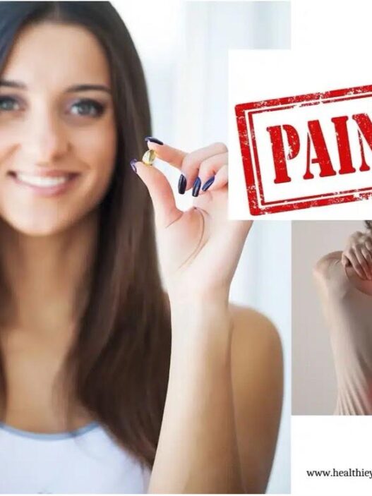 Woman showing tablet, Relief factor reviews for joint pain relief