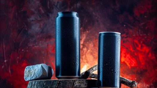 Black Can Energy drinks kept on stone showing side effects of energy drinks