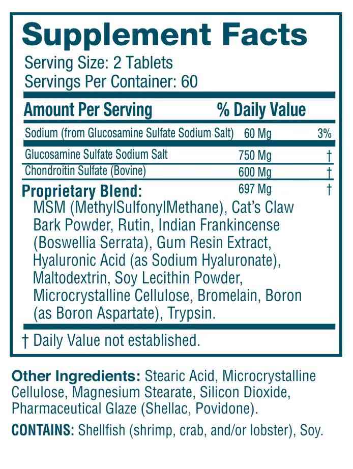 Flexoplex ingredients label in flexoplex reviews of bone and joint health supplement