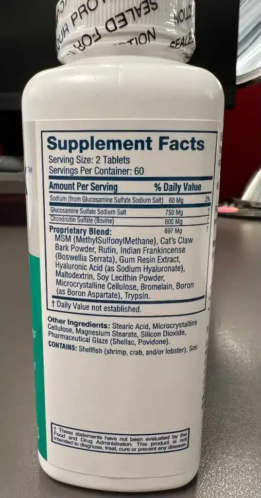 Flexoplex ingredients label in flexoplex reviews