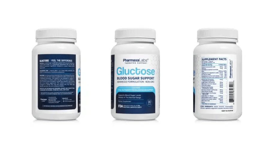 Gluctose label of its ingredients in 3 sides of gluctose bottles in gluctose reviews