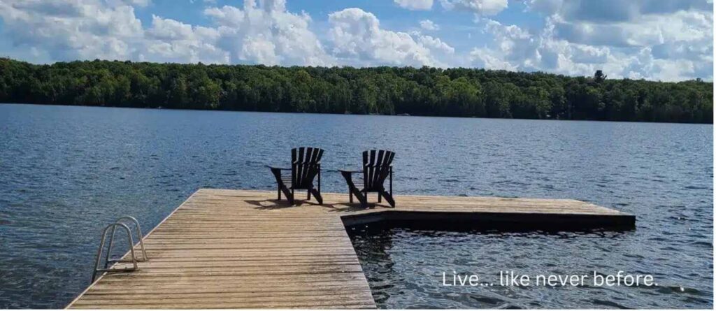 Safety awareness month blog, quiet lake with two chairs