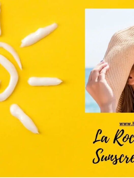 La Roche Posay Anthelios Sunscreen Review, Woman with hat, sun in yellow background