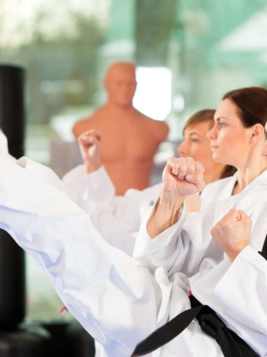 adults doing karate class