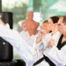 adults doing karate class