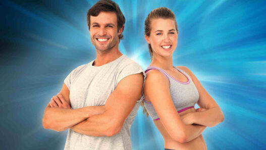 creative wellness, happy man and woman
