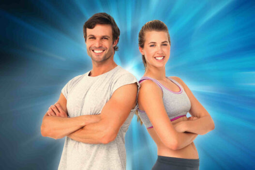 creative wellness, happy man and woman