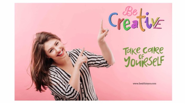 woman showing creative wellness
