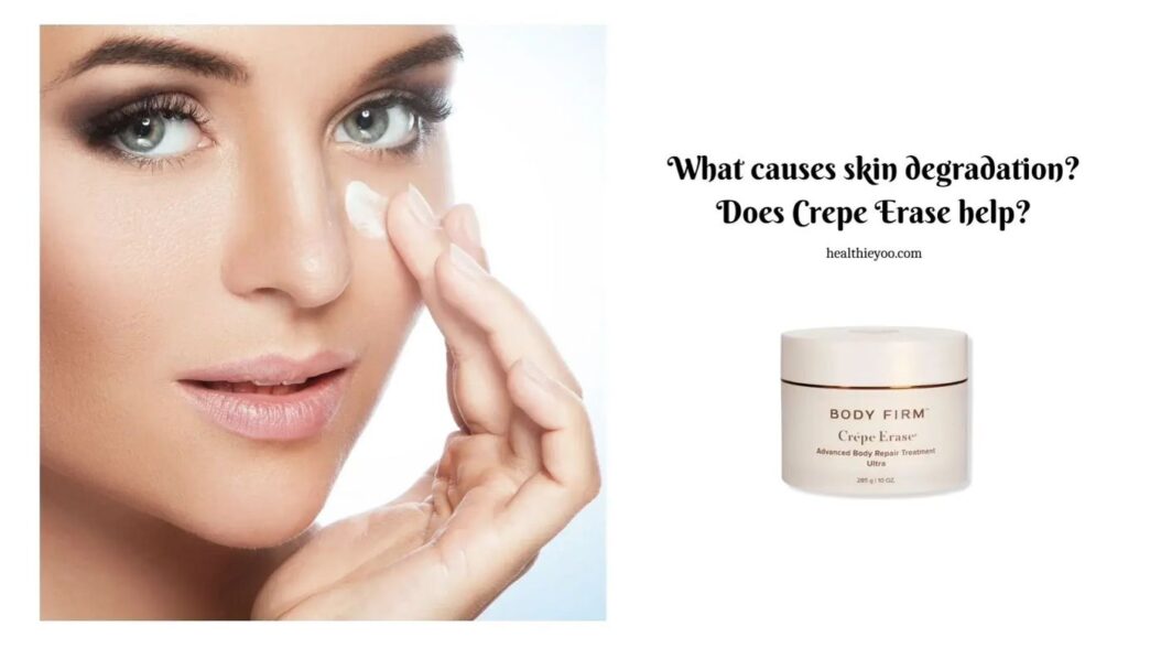 Woman applying crepe erase cream, Crepe erase reviews