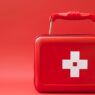 first aid box red color, safety first