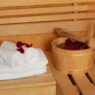 sauna therapy area with towels