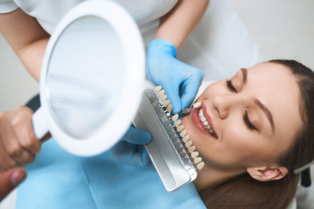 woman getting cosmetic dentistry done