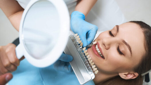 woman getting cosmetic dentistry done