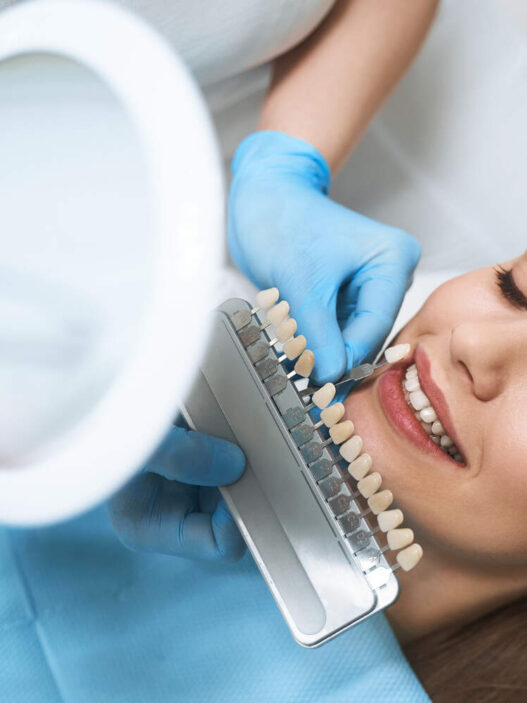 woman getting cosmetic dentistry done