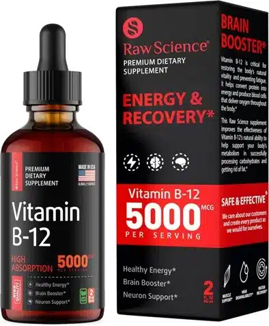 Energy Supplements for Men and Women, Raw Science, Vitamin B12 drops
