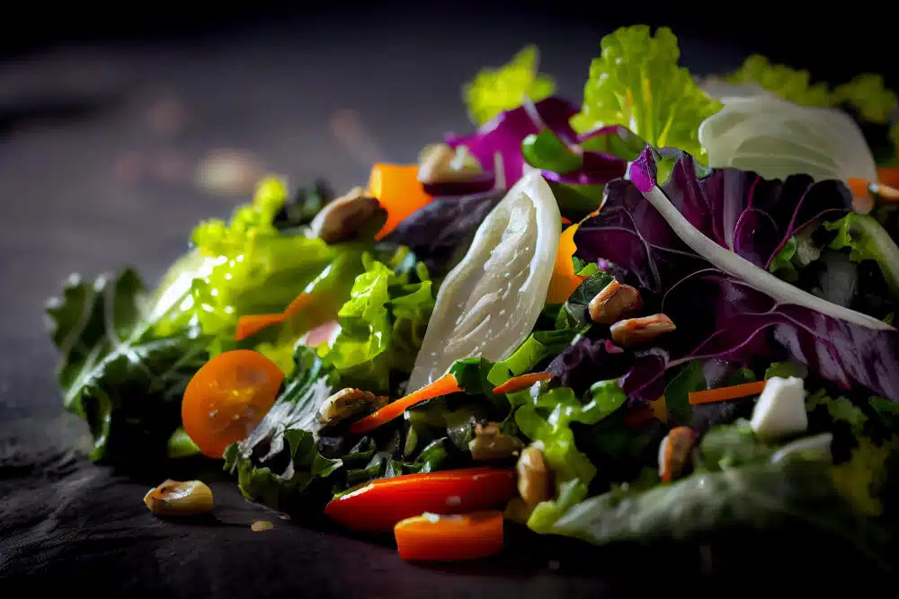 oak leaf lettuce, loose leaf lettuce, lolla rossa lettuce salad
