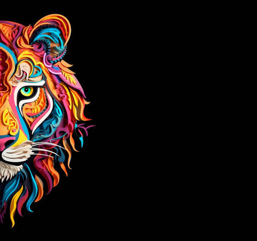 lion tattoo, lion tattoo design, lion head in a black background, lion tattoo meaning