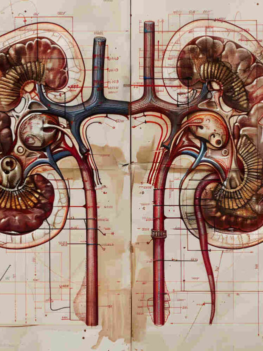diagram of two kidneys, herbs for kidney health, top herbs for kidney health