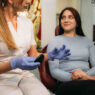 Woman doing PRP therapy on woman, Platelet-rich plasma